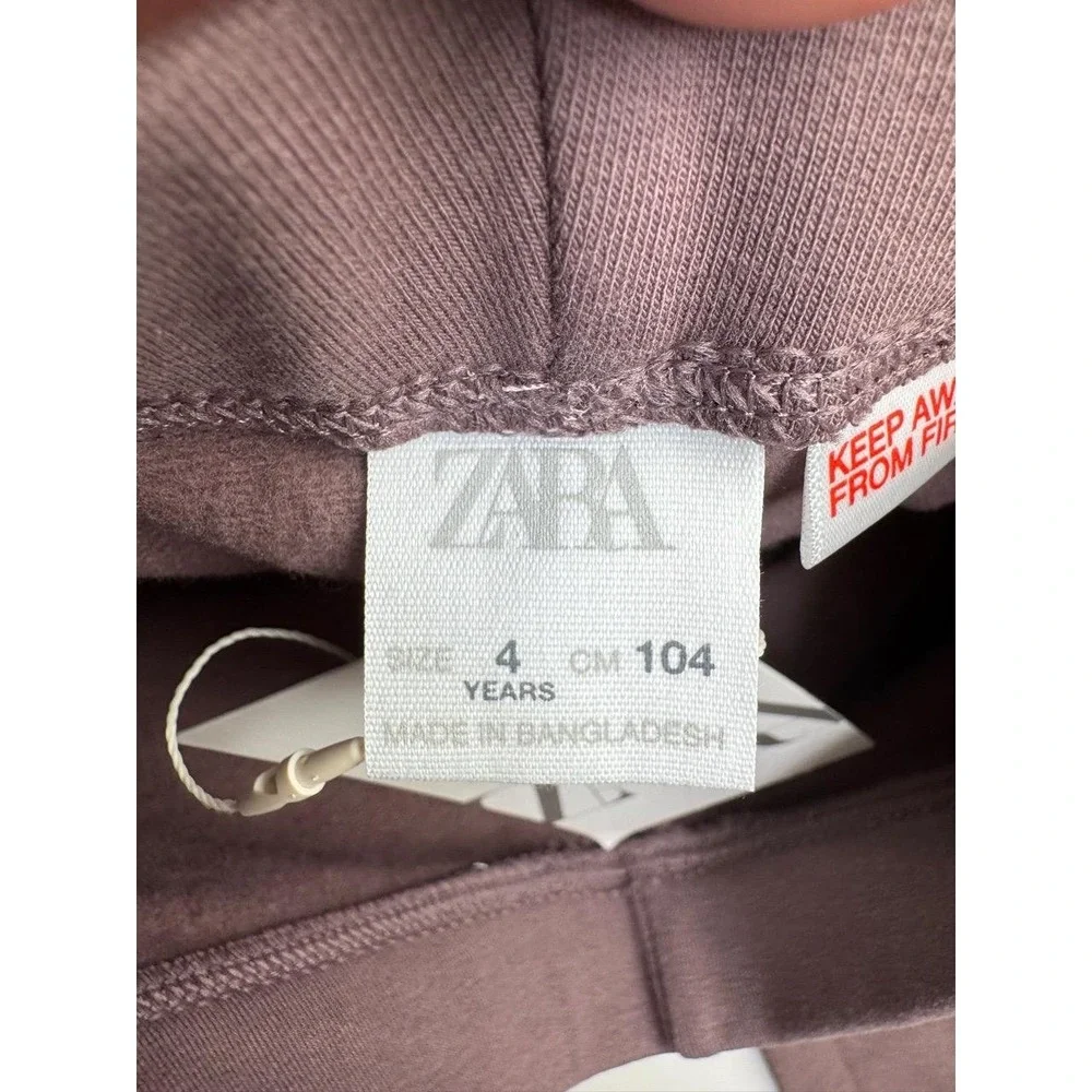 Zara Kids Mauve Purple Leggings Stretch Cotton Size 4 Years 104cm (NWT)